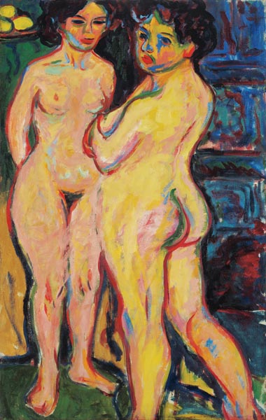 Stationary naked girls at the stove a Ernst Ludwig Kirchner