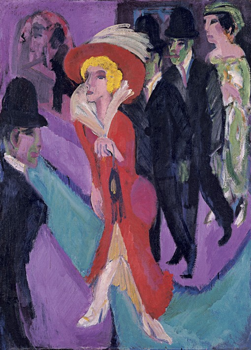 Street With Red Streetwalker a Ernst Ludwig Kirchner