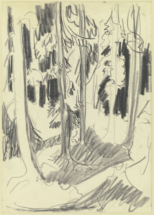 Fir forest a Ernst Ludwig Kirchner