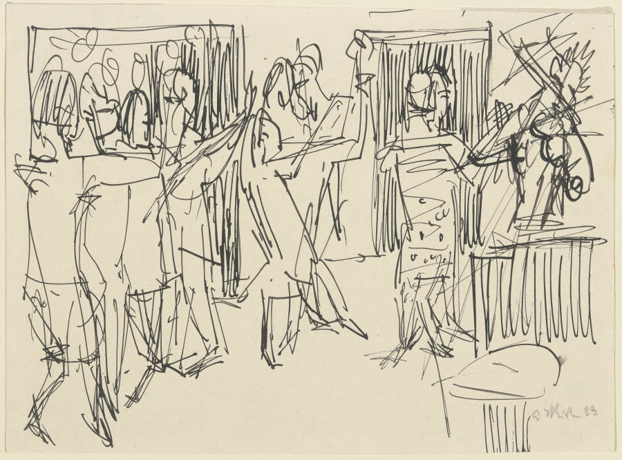 Vier tanzende Paare und Geiger a Ernst Ludwig Kirchner