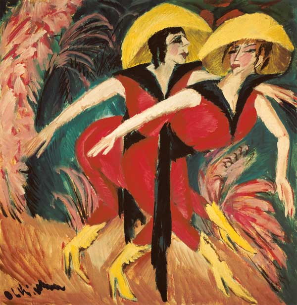 Two red dancers a Ernst Ludwig Kirchner