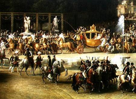 The Entry of Napoleon (1769-1821) and Marie-Louise (1791-1847) into the Tuileries Gardens on the Day a Etienne-Barthelemy Garnier