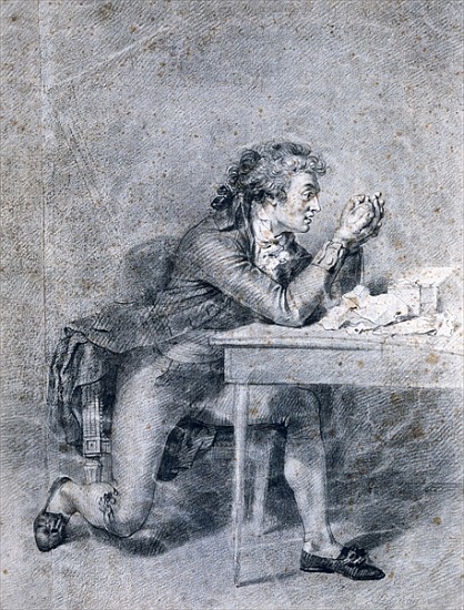 Francois Buzot (1760-94) contemplating a portrait miniature of Madame Roland (1754-93) a Etienne-Charles Leguay