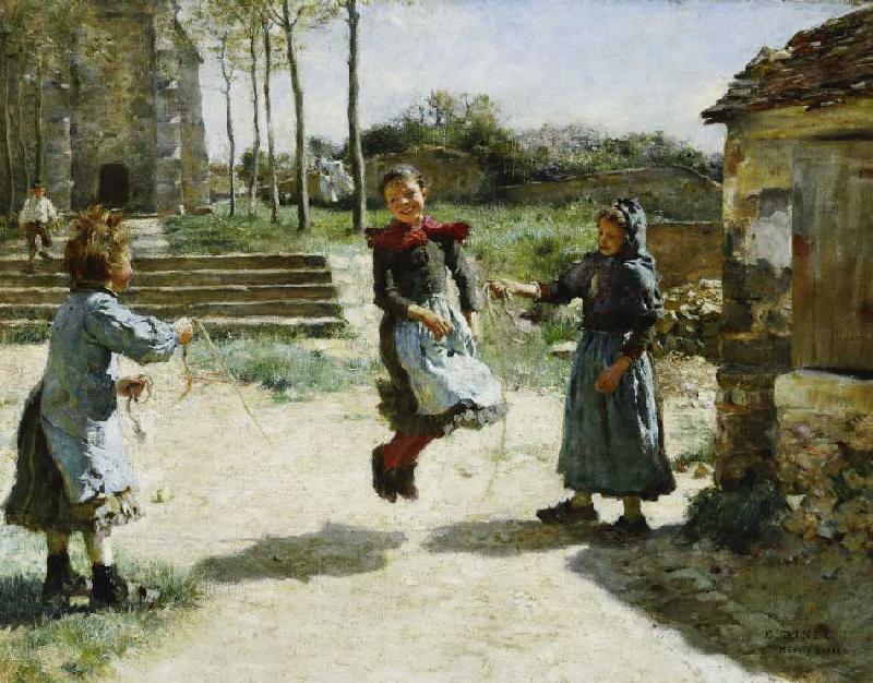 Mädchen beim Seilspringen (Gamines Sautant la Corde) a Etienne Dinet