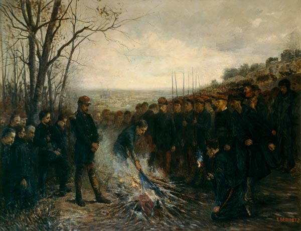 General Lapasset (1817-75) burning his flags, 26th October 1870 a Etienne Dujardin-Beaumetz