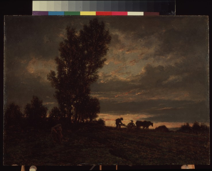 Landscape with a Plowman a Etienne-Pierre Théodore Rousseau