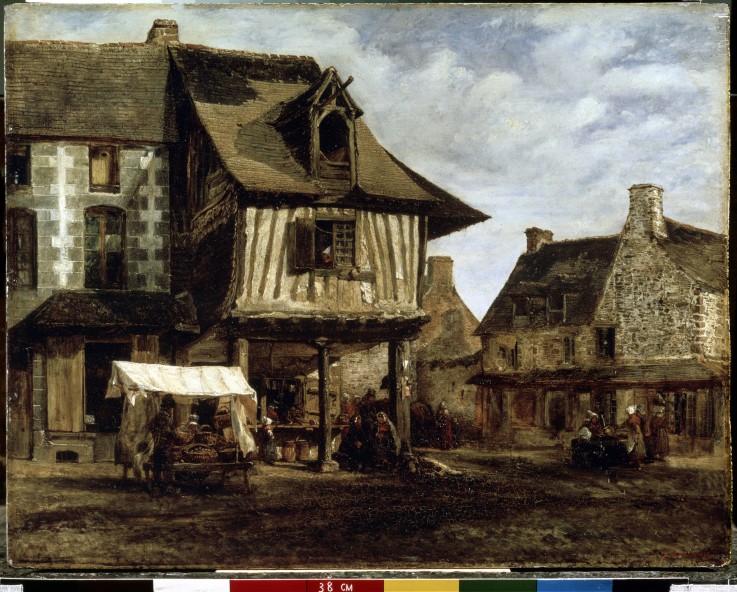 Market-Place in the Normandy a Etienne-Pierre Théodore Rousseau
