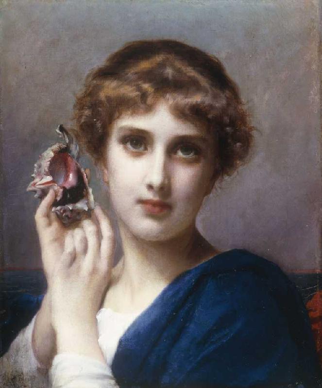 Frau mit einer Muschel. a Etienne Adolphe Piot