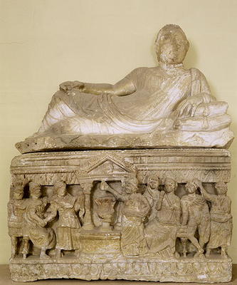 Cinerary urn (alabaster) a Etruscan