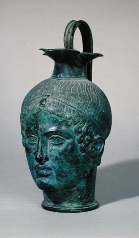 Oinochoe in the form of the head of a young man, known as the 'Tete de Gabies' a Etruscan