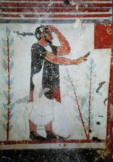 Priest making a ritual gesture, from the Tomb of the Augurs a Etruscan