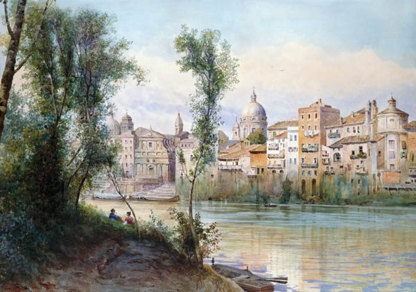 View of the Porto di Ripetta dai Prati, Rome a Ettore Roesler Franz