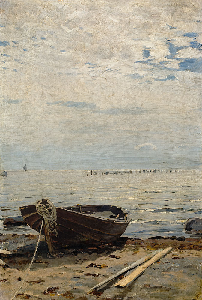 Boot am Strand. a Eugen Dücker