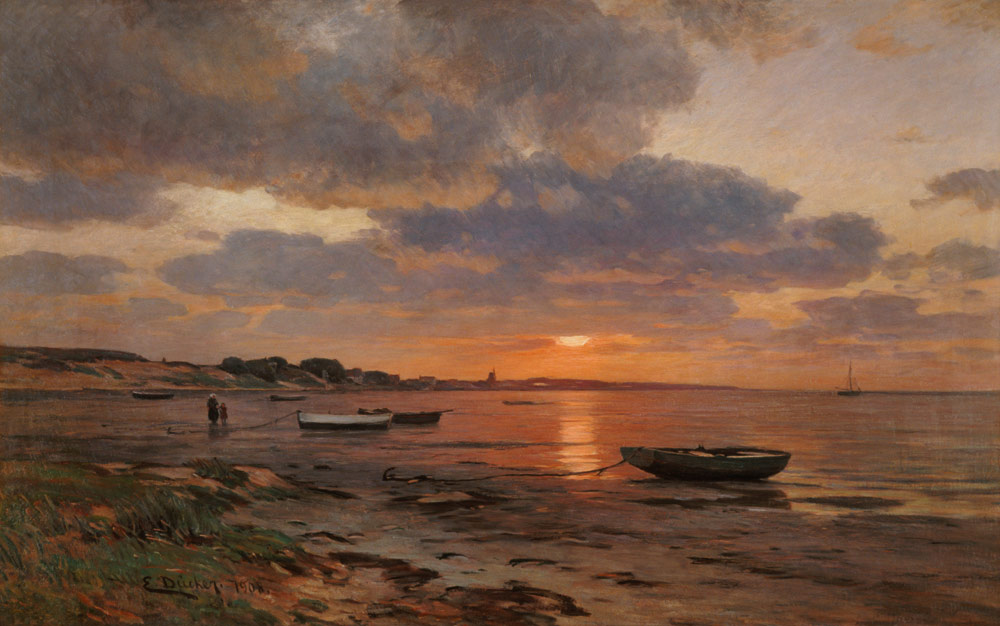 Sunset at the Baltic Sea a Eugen Dücker