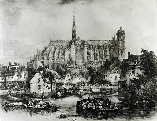 View of the Cathedral of Notre Dame, Amiens, from Pont Dudon a Eugene Balan