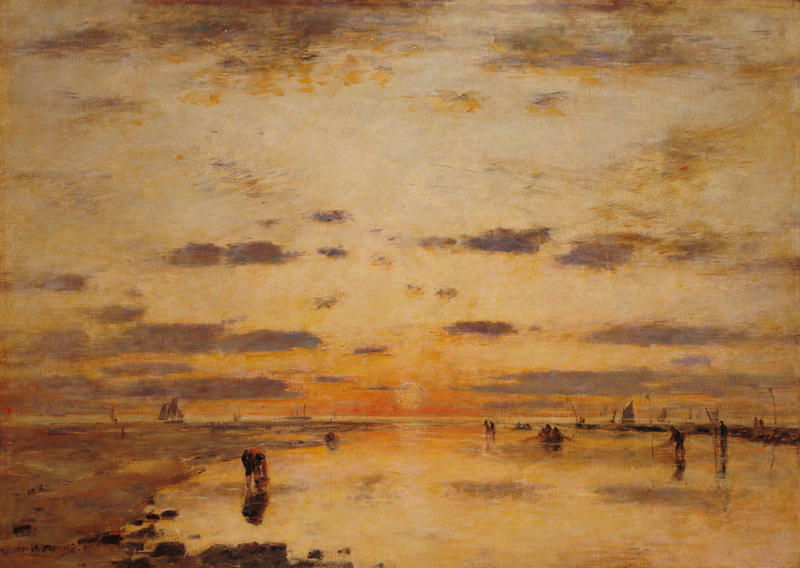 Low Tide and Sunset a Eugène Boudin