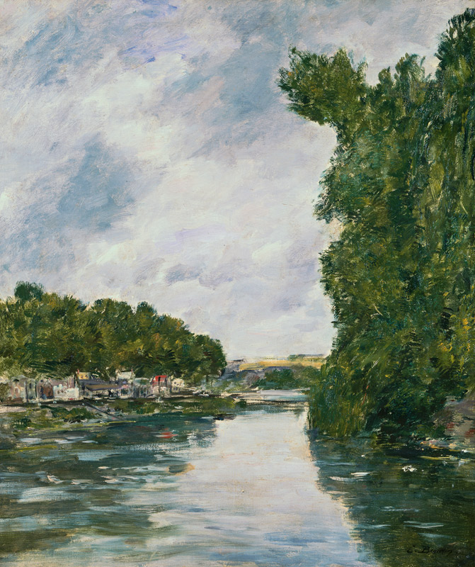 River near Abbeville a Eugène Boudin