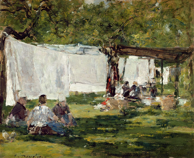 The Laundry at Collise St. Simeon a Eugène Boudin