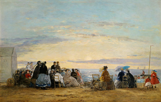 Guardando il tramonto dalla spiaggia a Eugène Boudin