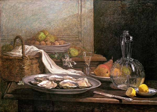 Still Life with Oysters a Eugène Boudin