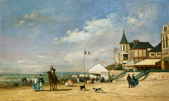 La spiaggia a Trouville a Eugène Boudin