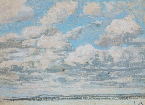 Blue sky, white clouds a Eugène Boudin