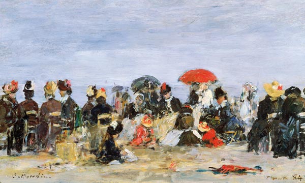 Figures on a Beach a Eugène Boudin