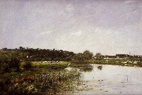 Riverside of La Touques. a Eugène Boudin