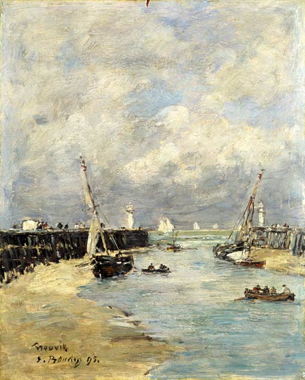 Low Tide at Trouville a Eugène Boudin