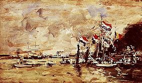 Before the regatta. Antwerp a Eugène Boudin