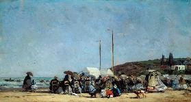 Eugene Boudin , Beach at Trouville