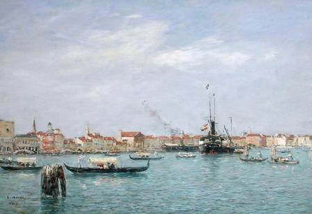 Venice, The Grand Canal, Austrian Steamship a Eugène Boudin