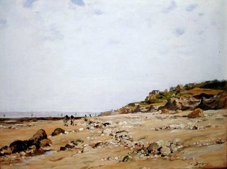 The Beach at Villerville a Eugene Bourgeois