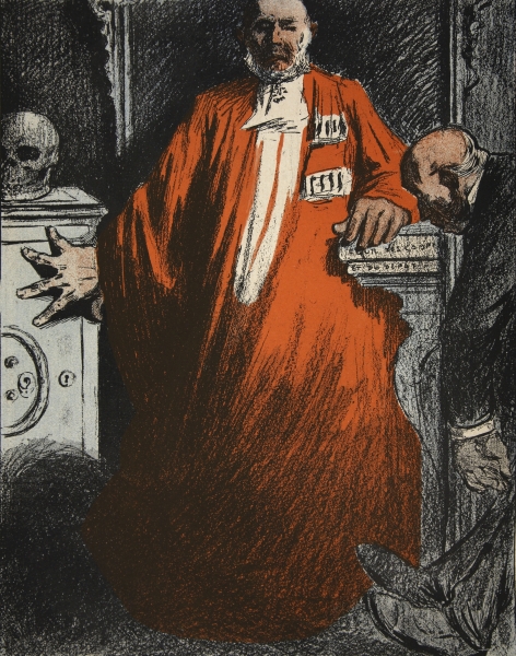A judge in full garments, illustration from ''L''assiette au Beurre: Les Fonctionnaires'', 9th Augus a Eugene Cadel