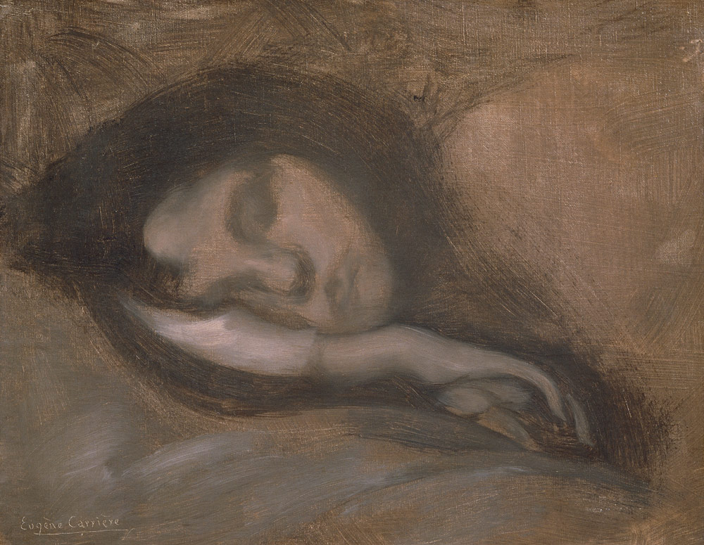 Head of a Sleeping Woman a Eugène Carrière