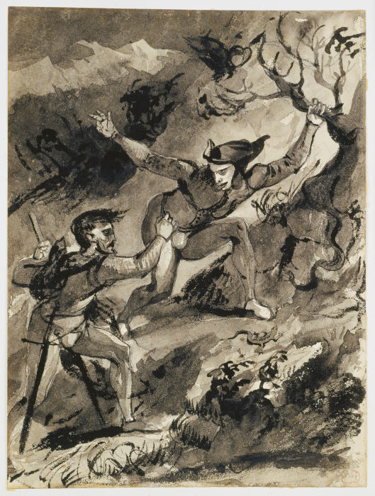 Faust and Mephistopheles on the Blocksberg a Eugène Delacroix