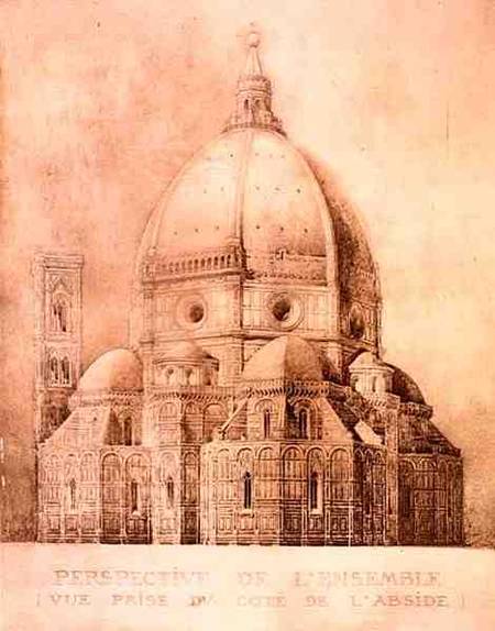 Florence Cathedral from the East, from 'Fragments d'Architecture du Moyen Age et de la Renaissance', a Eugene Duquesne