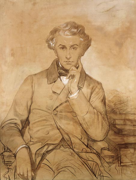 Ritratto di Henri Reber (1807-80) (matita e gesso bianco su carta) a Eugène-Emmanuel Amaury-Duval