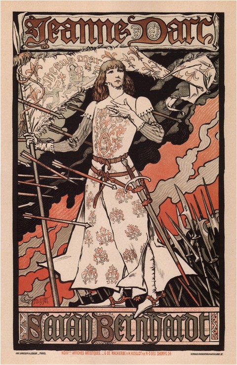 Sarah Bernhardt as Joan of Arc a Eugene Grasset