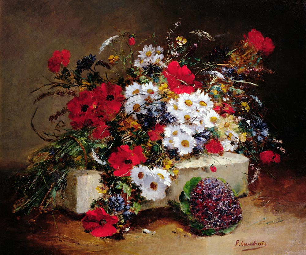 Poppies and Daisies a Eugene Henri Cauchois