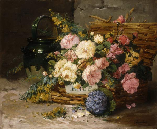 Blumenstillleben (Frühling). a Eugene Henri Cauchois