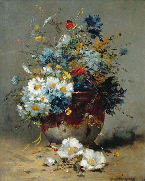 Daisies and Cornflowers a Eugene Henri Cauchois