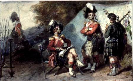 Officers of the 79th Highlanders at Chobham Camp in 1853 a Eugène Louis Lami