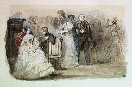 A Reception during the Reign of Louis-Philippe (1830-48) 1832 (pen & ink and w/c on paper) a Eugène Louis Lami