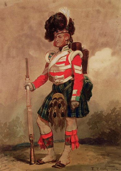 A Soldier of the 79th Highlanders at Chobham Camp in 1853 a Eugene-Louis Lami