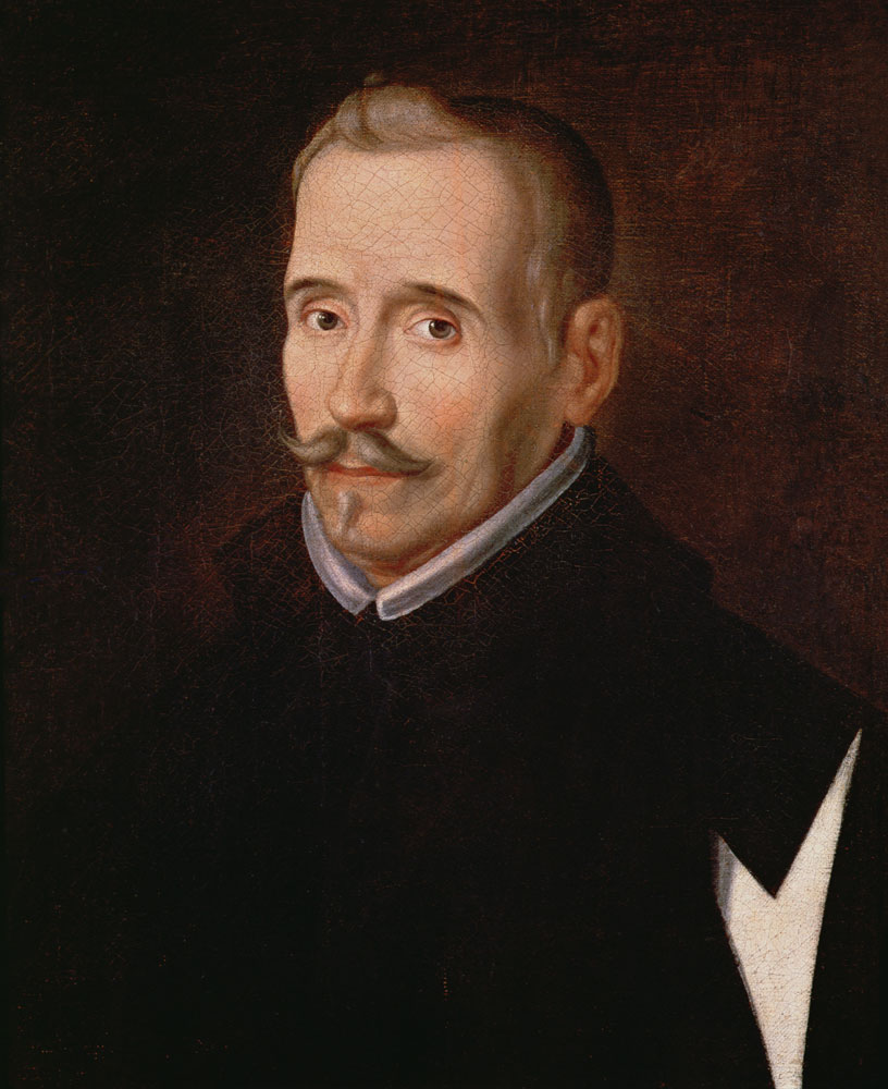 Portrait of Lope Felix de Vega Carpio (1562-1635)  (detail of 102965) a Eugenio Caxes