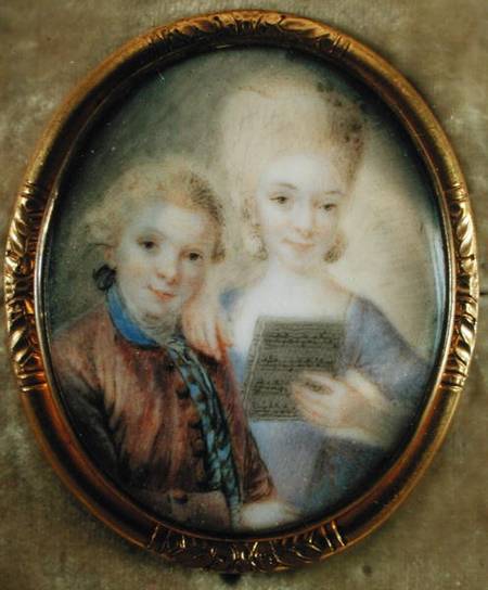 Wolfgang Amadeus Mozart (1756-91) and his sister Maria-Anna called 'Nannerl' (1751-1829) a Eusebius Johann Alphen