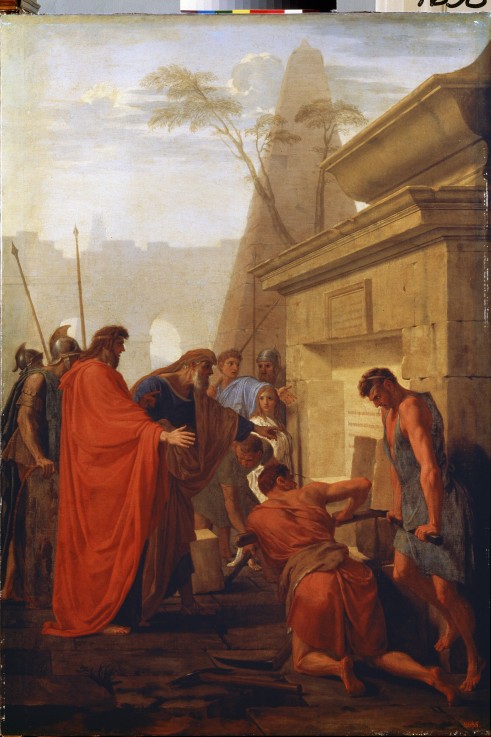 Darius the Great opening the tomb of Nitocris a Eustache Le Sueur