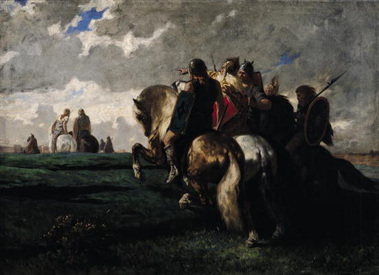 The Barbarians Before Rome (oil on canvas) a Evariste Vital Luminais