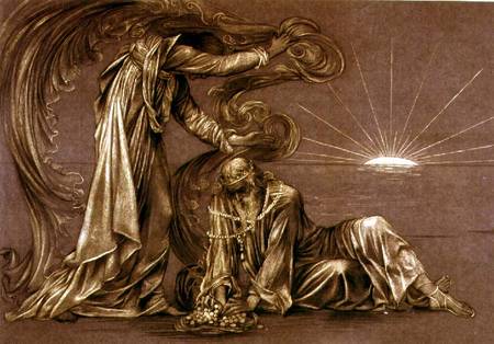 Finished study for Earthbound a Evelyn de Morgan